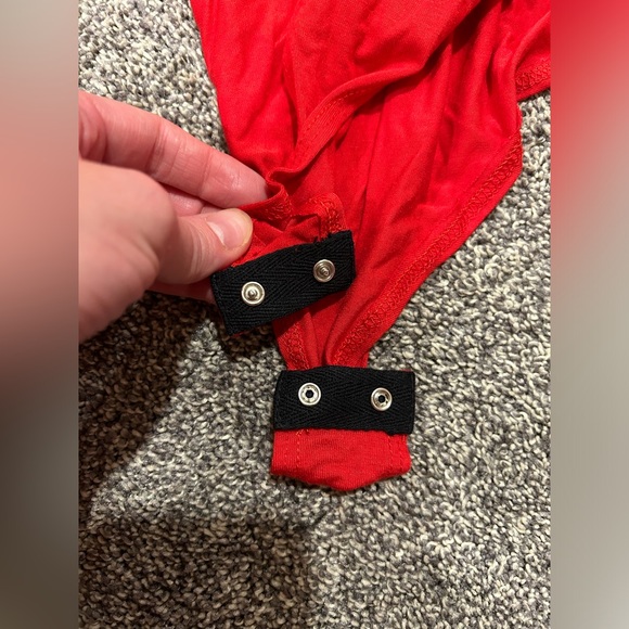 NWT red deep cut bodysuit- multiple sizes! - Picture 3 of 4